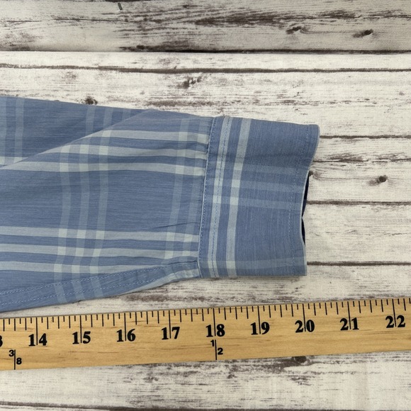 Tailor Vintage Performance Button Down Shirt Men's Large Blue Palid Long Sleeve - Picture 8 of 10